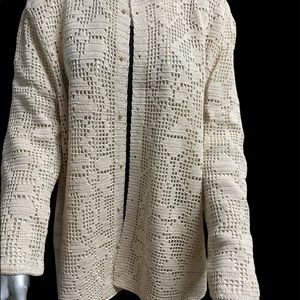 Beautiful crochet jacket L with lining